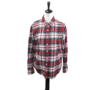Lands' End Red/Green Plaid Flannel Size 14 Girls